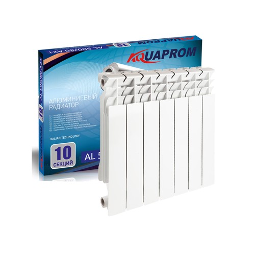 Радиатор алюминиевый "AQUAPROM" 500х80 10 секций