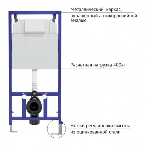 Инсталляция BERGES для скрытого монтажа (без кнопки) - купить в Центре сантехники Ундина, г. Саранск